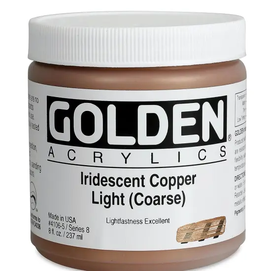 Golden Heavy Body Artist Acrylics - Iridescent Copper Light (Coarse), 8 oz Jar {1}