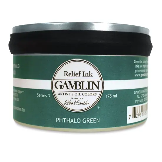 Gamblin Artist's Colors Relief Ink - Phthalo Green, 175 ml {2}