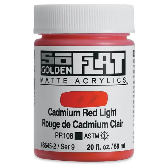 Golden SoFlat Matte Acrylic Paint - Cadmium Red Light, 59 ml, Jar {1}