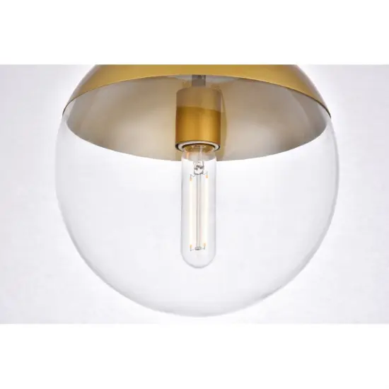 Eclipse 1 Light Brass Flush Mount With Clear Glass {5}