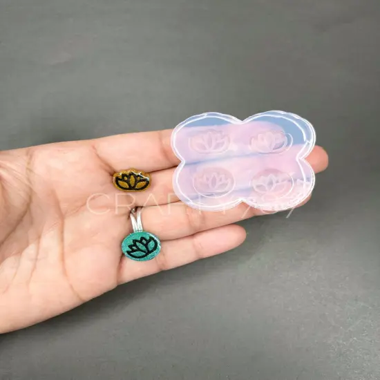 Lotus Stud Earring Silicone Mold (A12) {1}
