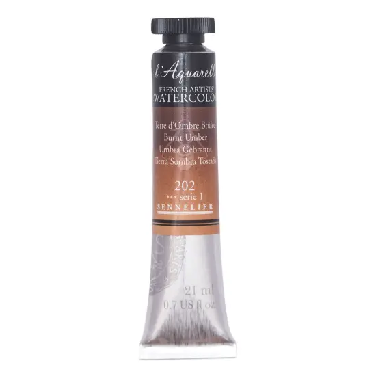 Sennelier French Artists' Watercolor - Burnt Umber, 21 ml, Tube {1}