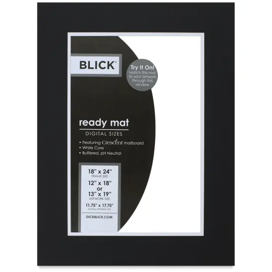 Blick Double Mat - Smooth Black/Smooth White, 18" x 24" (11-3/4" x 17-3/4" opening) {1}
