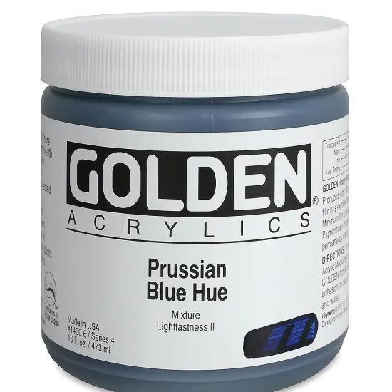 Golden Heavy Body Artist Acrylics - Prussian Blue Historic Hue, 16 oz jar {2}