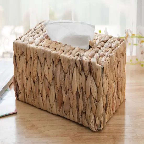 Wicker Water Hyacinth Tissue Box Cover Rectangle {2}