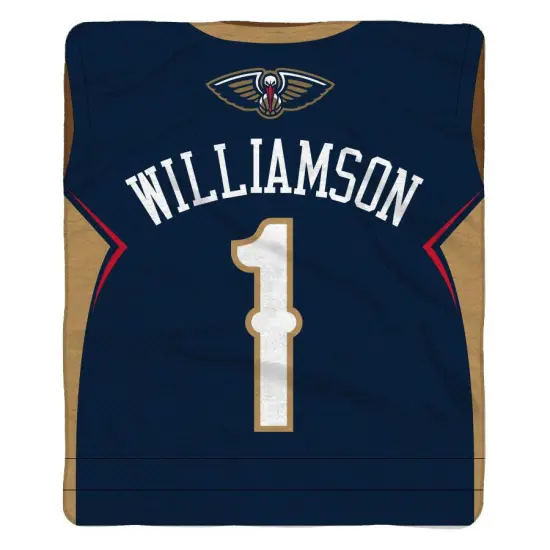 Sleep Squad New Orleans Pelicans Zion Williamson 60&rdquo; x 80&rdquo; Raschel Plush Jersey Basketball Blanket {2}