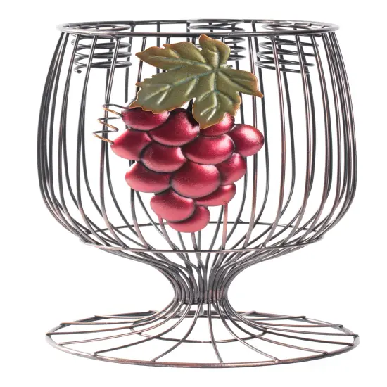Vintage Decorative Metal Wire Goblet Shaped Freestanding Wine Bottle and Cork Holder {2}