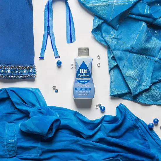 Synthetic Rit Dye More Liquid Fabric Dye Smoky Blue, Pixiss Rit Accessories Kit {6}