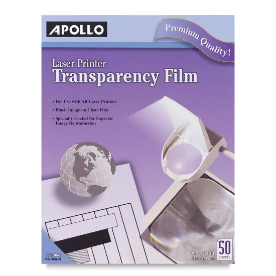Apollo Transparency Film - 50 Sheets, Laser Printer {1}