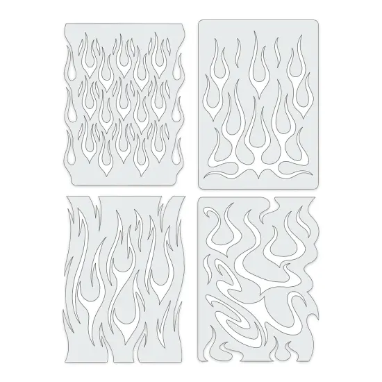 Iwata Artool Freehand Template - Set of 4, Flame-O-Rama-Mini {1}
