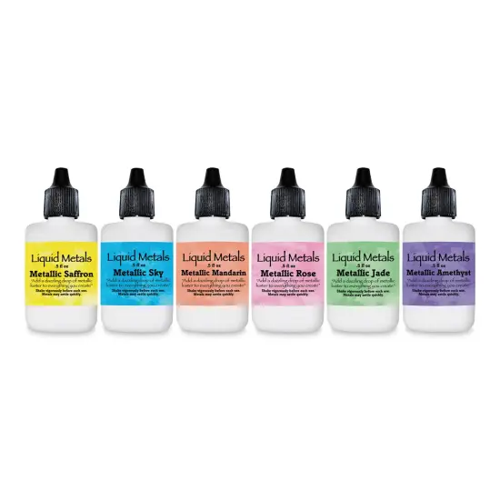 Liquid Metals Watercolor - Set of 6, Precious Alloys {2}
