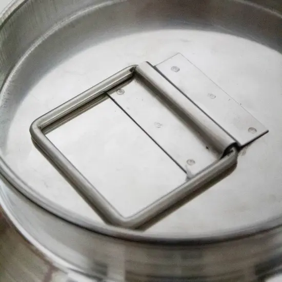 Small Shining Stainless Steel Milk Can Seamless Solid Bail 10" High 1.3 Gallon {7}