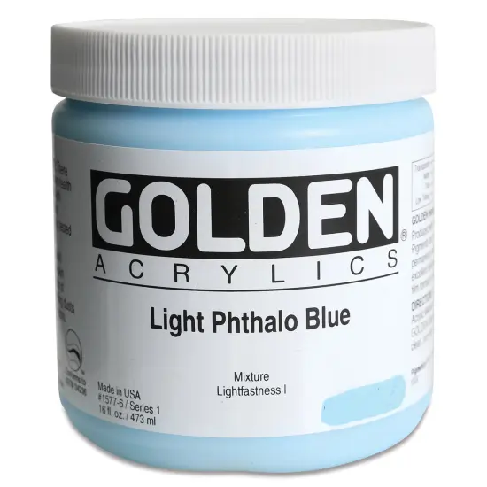 Golden Heavy Body Artist Acrylics - Light Phthalo Blue, 16 oz {1}