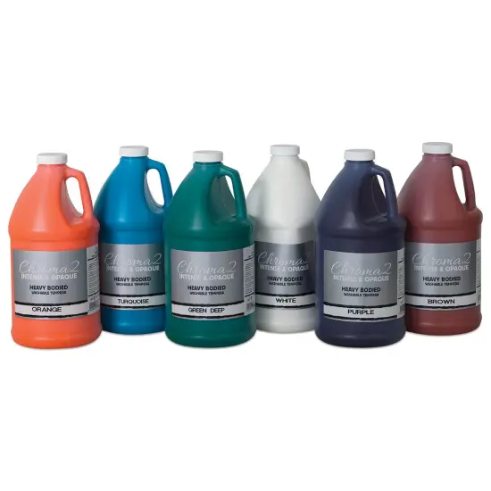 Chroma 2 Washable Tempera - Secondary Colors, Set of 6, Half Gallon {1}