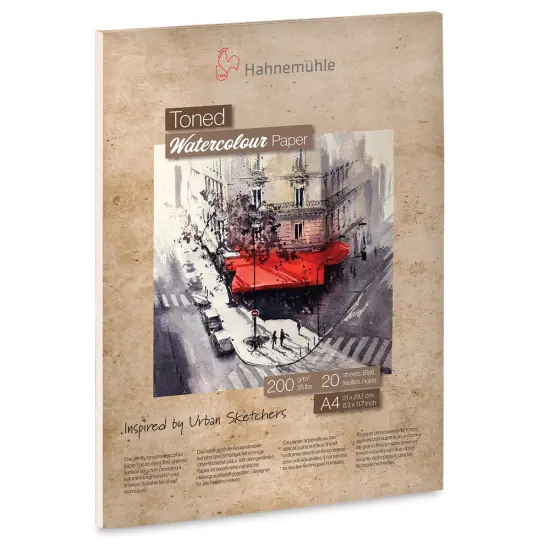 Hahnem&uuml;hle Toned Watercolor Paper Pad - Beige, 8.3" x 11.7" {1}