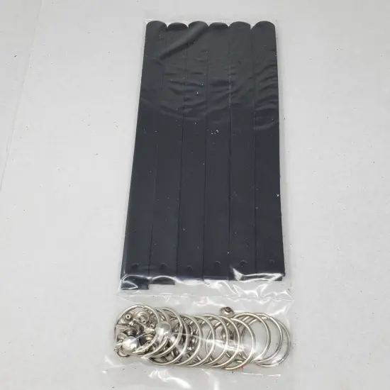 Blank Leather Keyrings 12 Pack &ndash; Pre-Cut Blanks with Hardware for Hot, Foil Stamping & Engraving Black {1}