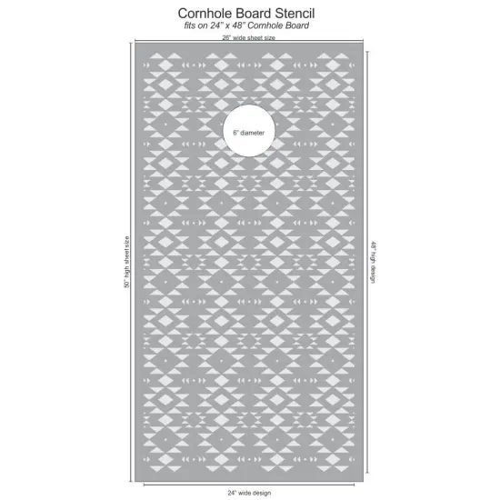 Tribal Geometric Cornhole Board Stencil {3}