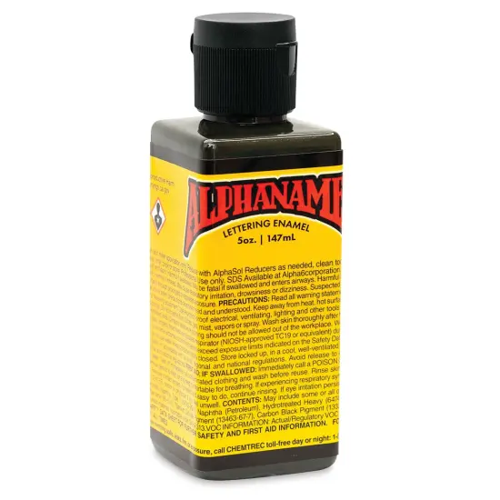 Alpha6 Alphanamel Lettering Enamel - Dark Olive, 147 ml, Bottle {1}