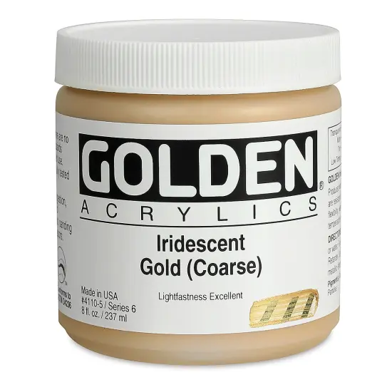 Golden Heavy Body Artist Acrylics - Iridescent Gold (Coarse), 8 oz Jar {1}