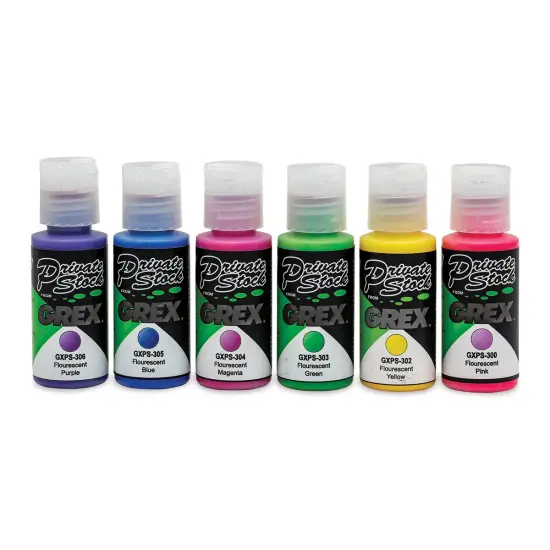 Grex Private Stock Airbrush Base Modifier - Fluorescent Colors, Set of 6, 1 oz {1}