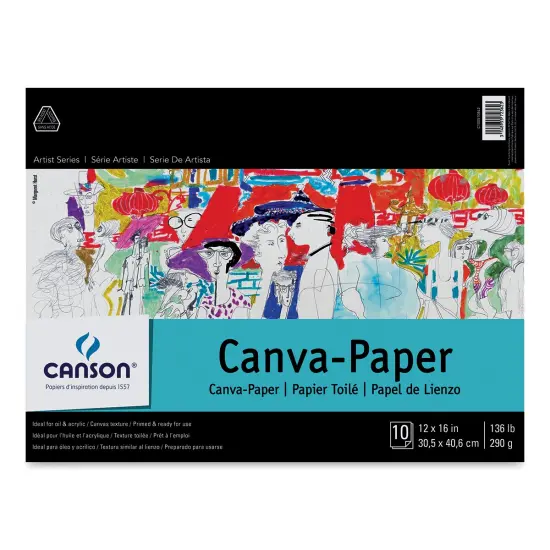 Canson Foundation Canva-Paper Pad - 12" x 16", White, 10 sheets {1}