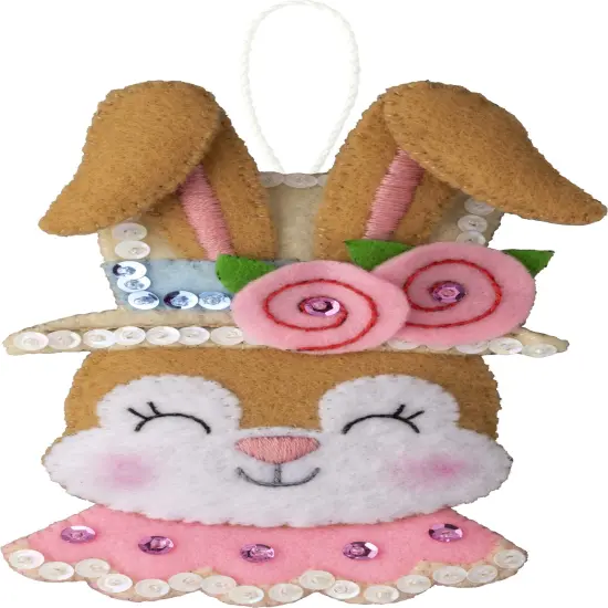 Bucilla Felt Ornaments Applique Kit Set Of 6-Easter Bonnet Parade {1}