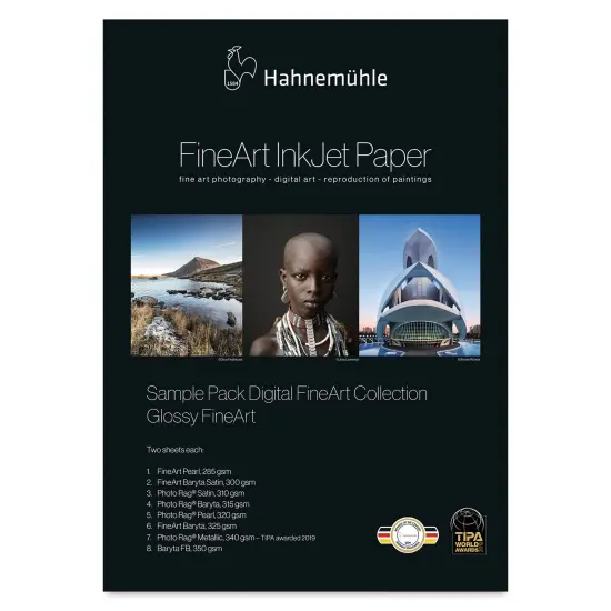 Hahnem&uuml;hle Glossy FineArt Inkjet Paper Sample Pack - 13" x 19", Pkg of 16 {1}