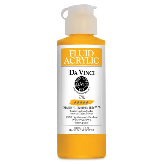 Da Vinci Fluid Acrylics - Cadmium Yellow Medium Hue, 4 oz bottle {1}