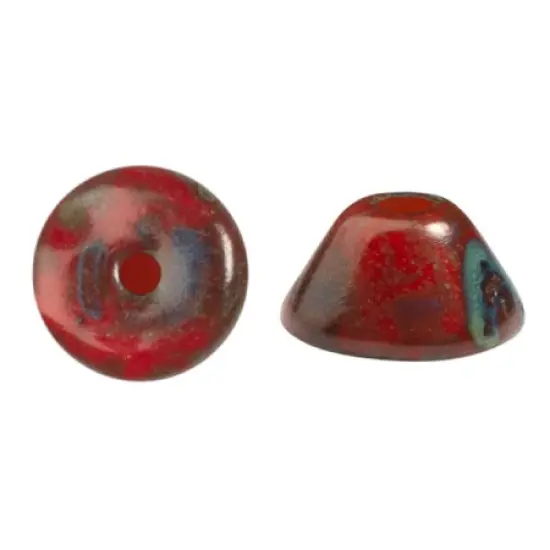 Konos Par Puca&reg; Czech glass bead, Frost Cherry Travertin, 10 grams {1}