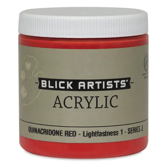 Blick Artists' Acrylic - Quinacridone Red, 8 oz jar {1}