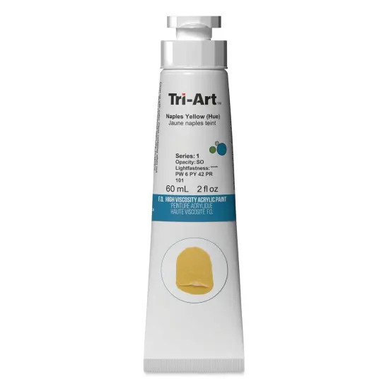 Tri-Art Finest Quality Artist Acrylics - Naples Yellow Hue, 60 ml tube {1}