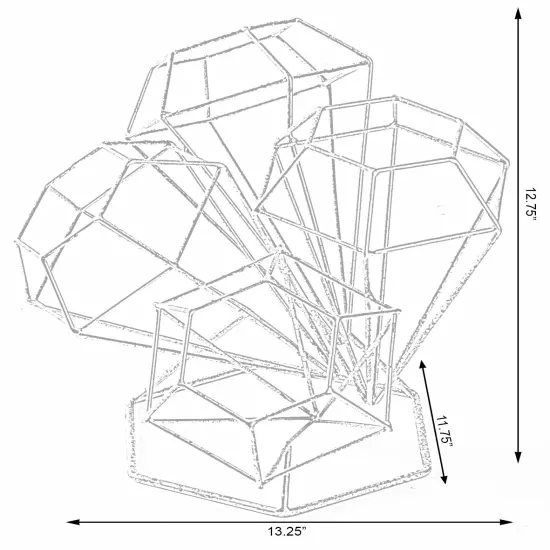Vintage Decorative Metal Diamond Shaped Tabletop Countertop Wine 4 Bottle Holder {6}