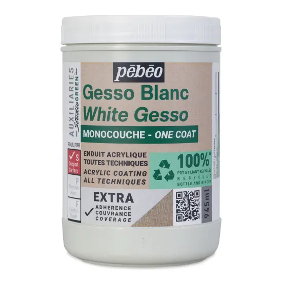 Pebeo Studio Green Gesso - One Coat White, 945 ml {1}