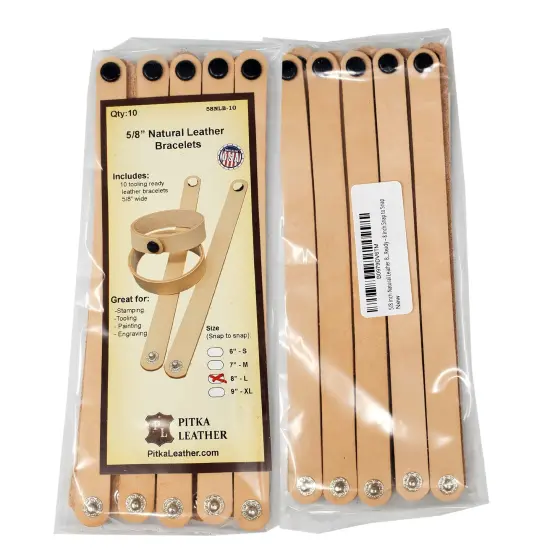 5/8 Inch Natural Leather Bracelets Blank 10 Pack &ndash; DIY for Stamping, Tooling, Painting, Engraving, Burning & Decorating {7}