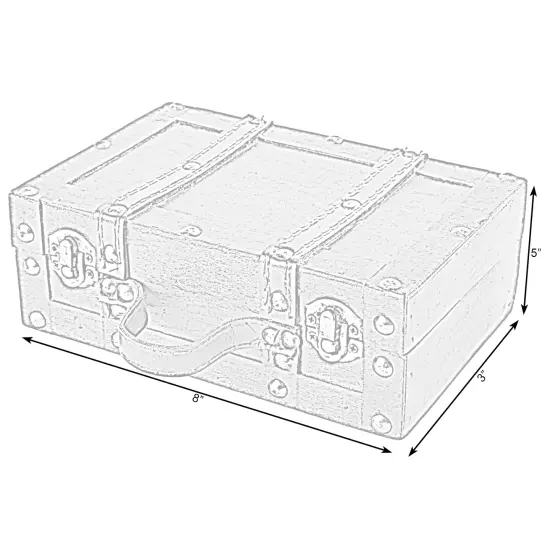 Old-fashioned Small Suitcase with Straps {6}