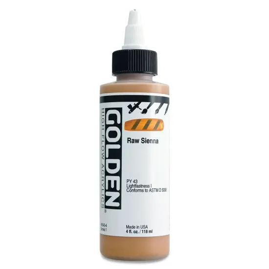 Golden High Flow Acrylics - Raw Sienna, 4 oz bottle {1}