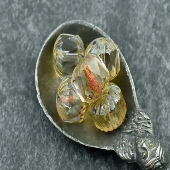 *10* 10mm Crystal Picasso Center Cut Cruller Beads {5}