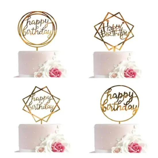 12 Glitter Birthday Cake & Cupcake Toppers {1}