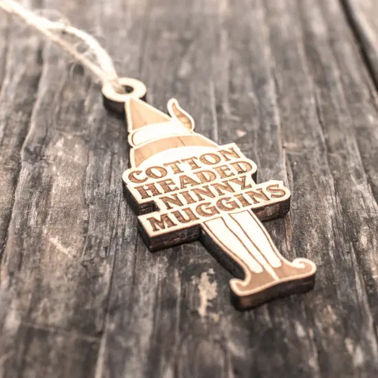 Ornament - Cotton Headed Ninny Muggins - Raw Wood 2x4in {5}