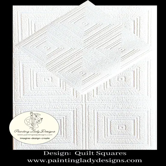 Textured Anaglypta Paper for Decoupage - Quilt Squares Design {3}