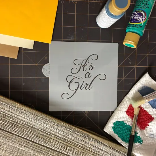 It's A Girl Cookie & Craft Stencil | CM066 by Designer Stencils | Cookie Decorating Tools | Baking Stencils for Royal Icing, Airbrush, Dusting Powder | Craft Stencils for Canvas, Paper, Wood | Reusable Food Grade Stencil {3}