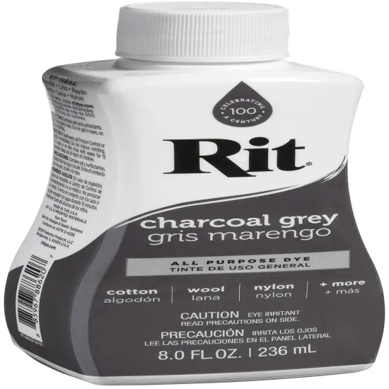Multipack of 3 - Rit Dye Liquid 8oz-Charcoal Grey {3}