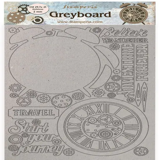 Stamperia Greyboard Cut-Outs A4 2mm Thick-Alarm Clock, Lady Vagabond Lifestyle {1}