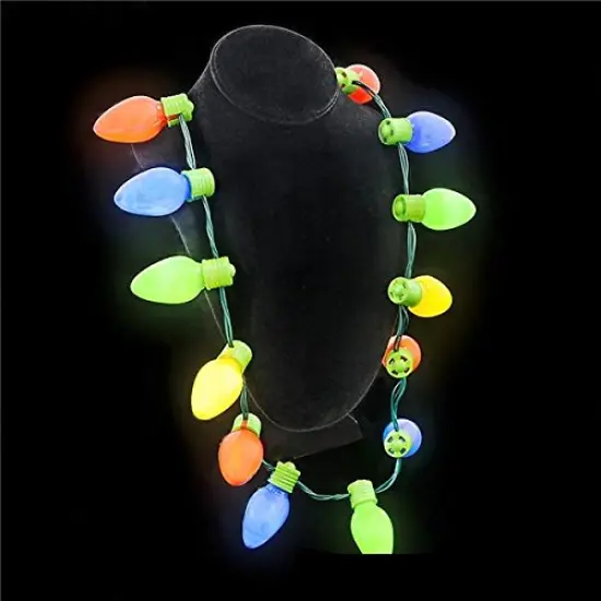16" LIGHTP CHRISTMAS BULB NECKLACE {3}