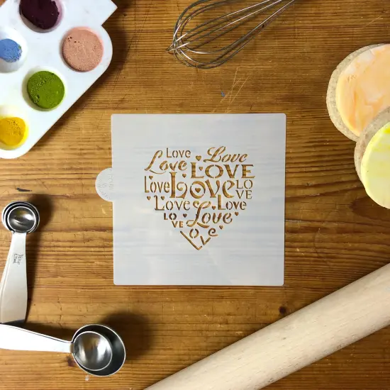Love Saying Cookie & Craft Stencil | CM044 by Designer Stencils | Cookie Decorating Tools | Baking Stencils for Royal Icing, Airbrush, Dusting Powder | Craft Stencils for Canvas, Paper, Wood | Reusable Food Grade Stencil {2}
