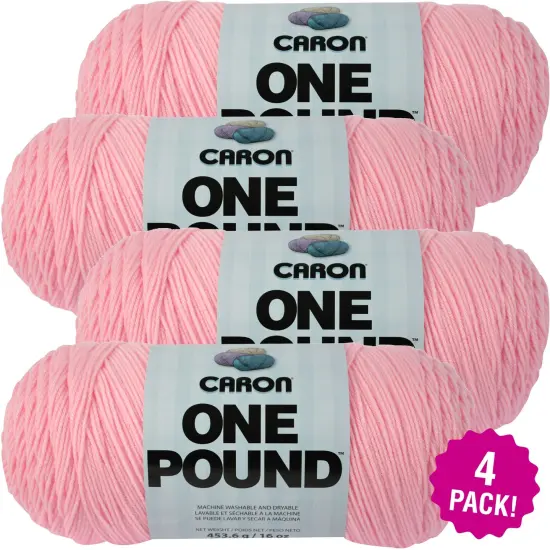Multipack of 4 - Caron One Pound Yarn-Soft Pink {1}