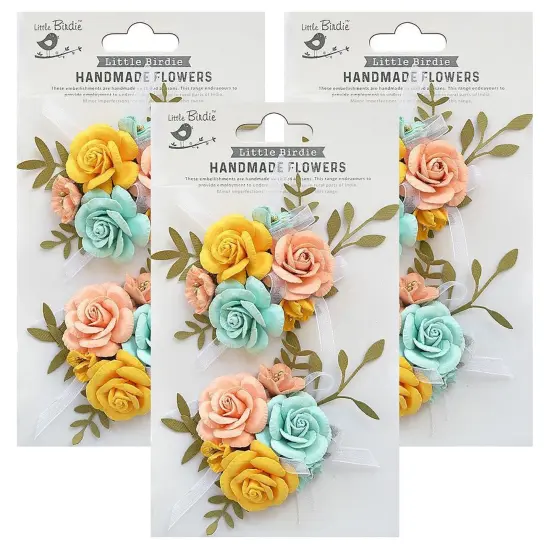 Pack of 3 - Little Birdie Arion Paper Flowers 2/Pkg-Sunshine And Lemonade {1}