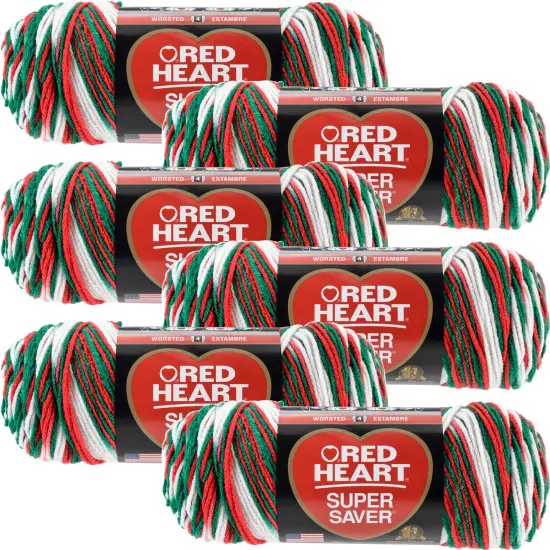 Multipack of 6 - Red Heart Super Saver Yarn-Mistletoe {1}
