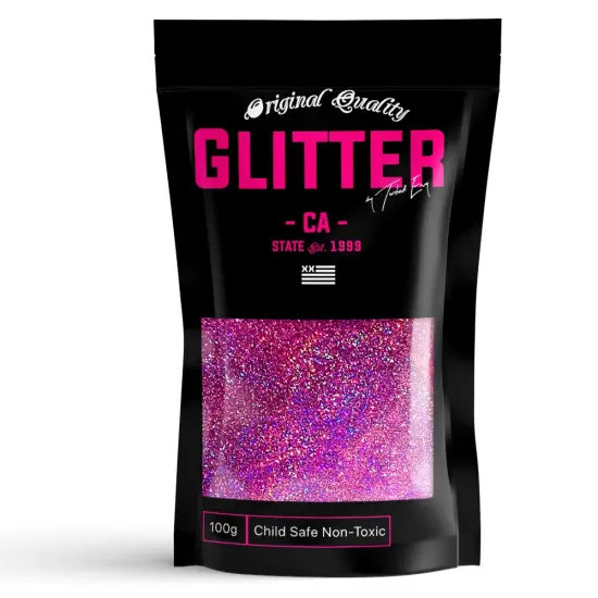 Pink Holographic Premium Glitter Multi Purpose Dust Powder 100g / 3.5oz for use with Arts & Crafts Wine Glass Decoration Weddings Cards Flowers Cosmetic Face Body Nails (PACKAGING MAY VARY) {1}