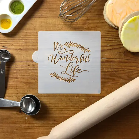 It's a Wonderful Life Cookie & Craft Stencil | CM169 by Designer Stencils | Cookie Decorating Tools | Baking Stencils for Royal Icing, Airbrush, Dusting Powder | Craft Stencils for Canvas, Paper, Wood | Reusable Food Grade Stencil {5}